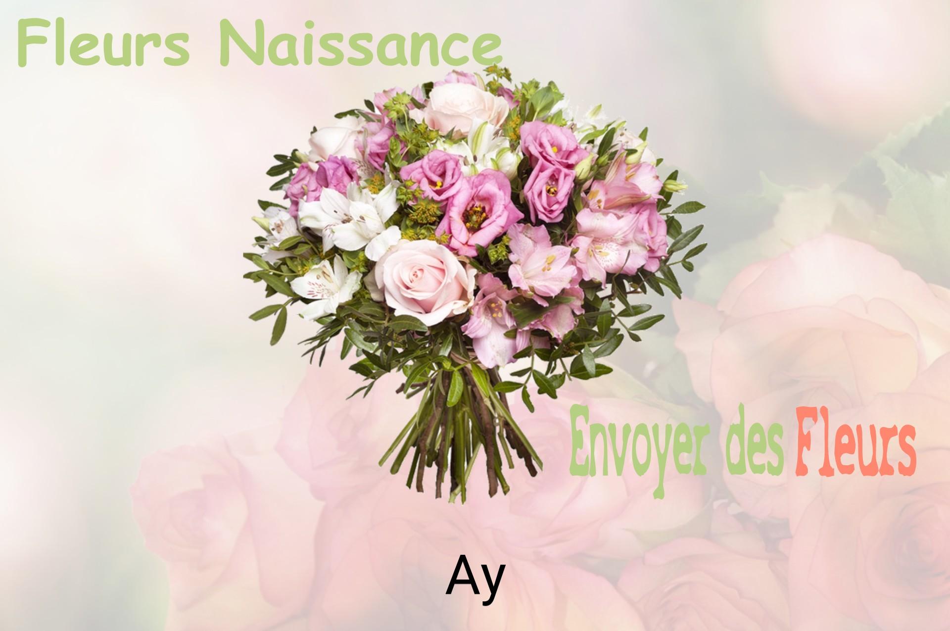 Bouquet de fleurs de naissance livré à Ay