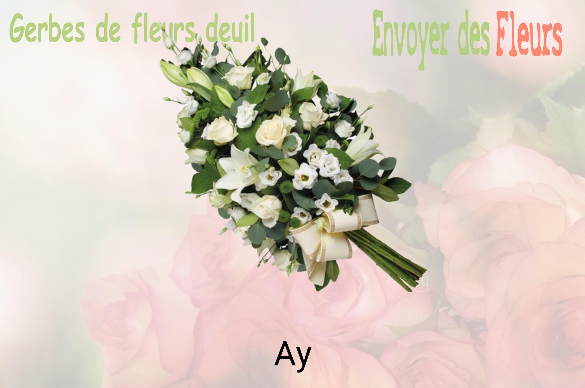 Gerbe de fleurs de deuil livrée à Ay